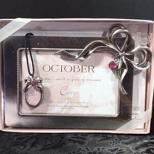 NIB 4x6 October Picture Frame & Photo Necklace